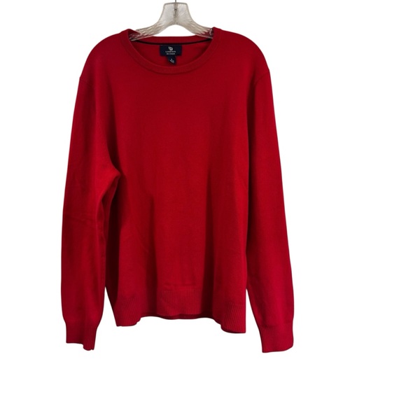 Lands End Soft Cashmere Knit Crewneck Mens Sweater Red Size Large 42-44 - Picture 1 of 11